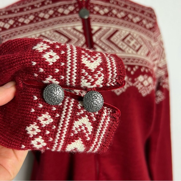 dale of norway king ragnhild red zip sweater size M - Picture 5 of 7